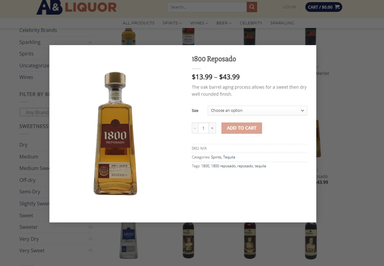 Woocommerce web design, quick item 