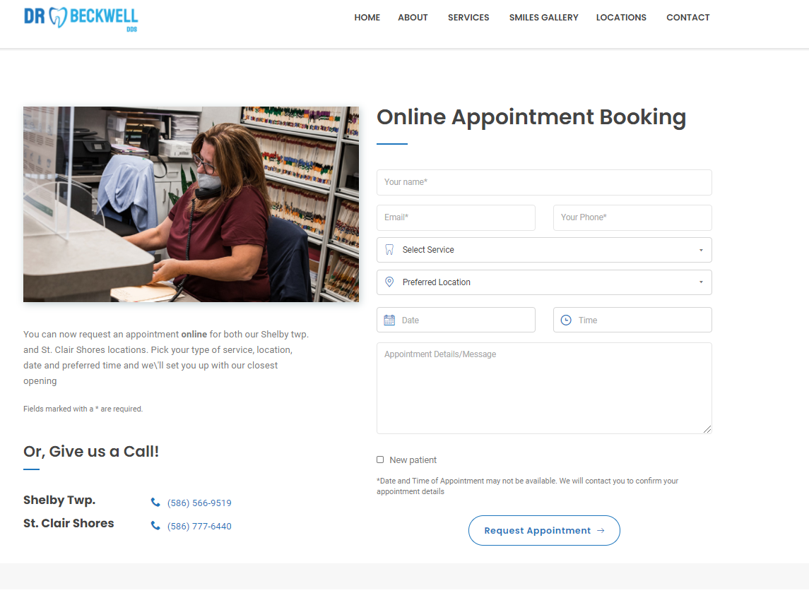 Website appointment booking system 