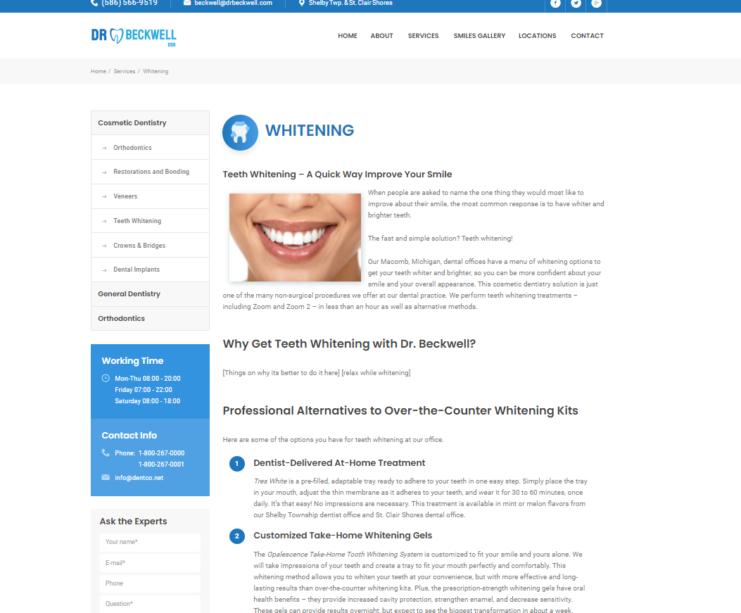 Website Services page Design 