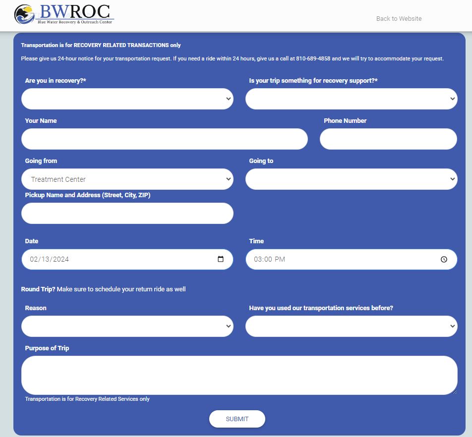 Transportation Dynamic Request Form 