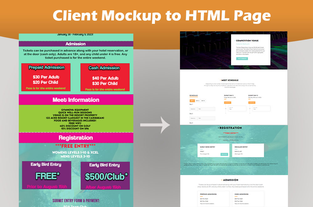 client designed site vs actual web design 