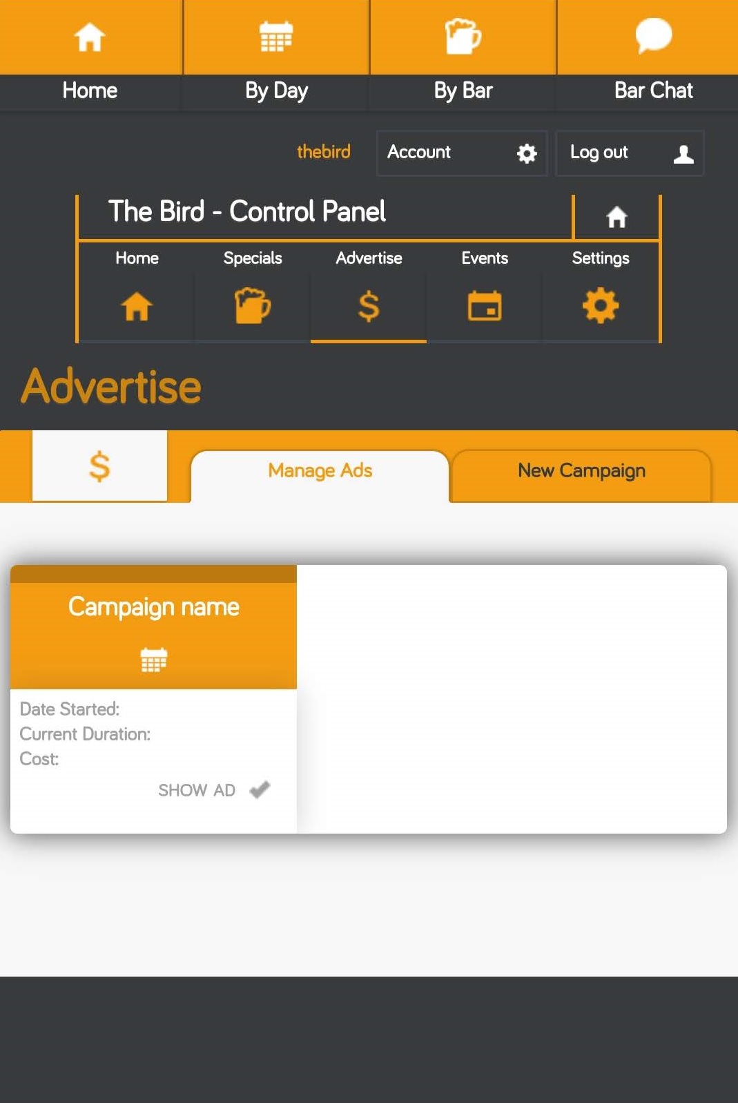 Mobile App Custom advertisement creation 