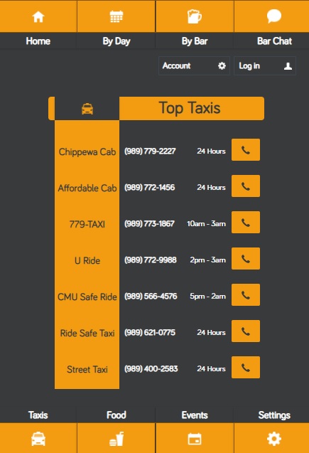 Mobile App CMU Bar Specials 