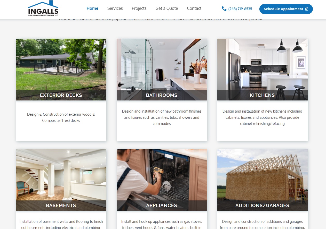 Construction Web Design Popular Services 