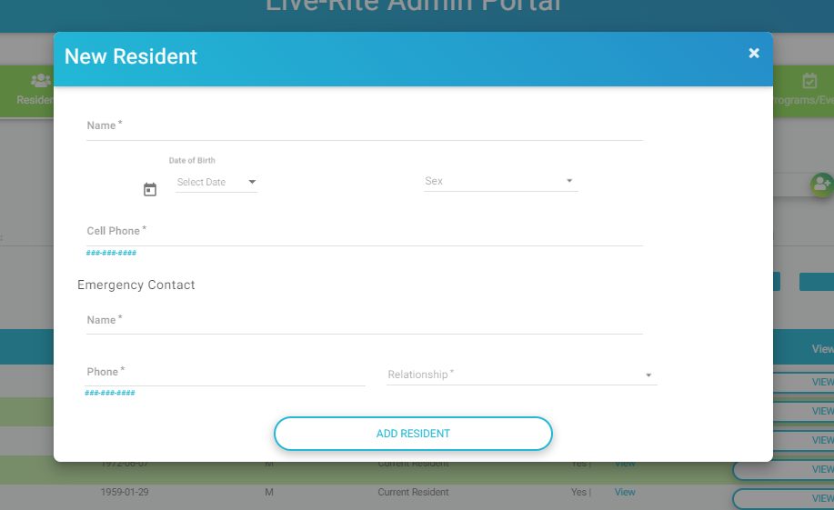 Recovery Housing Manager Web Application 