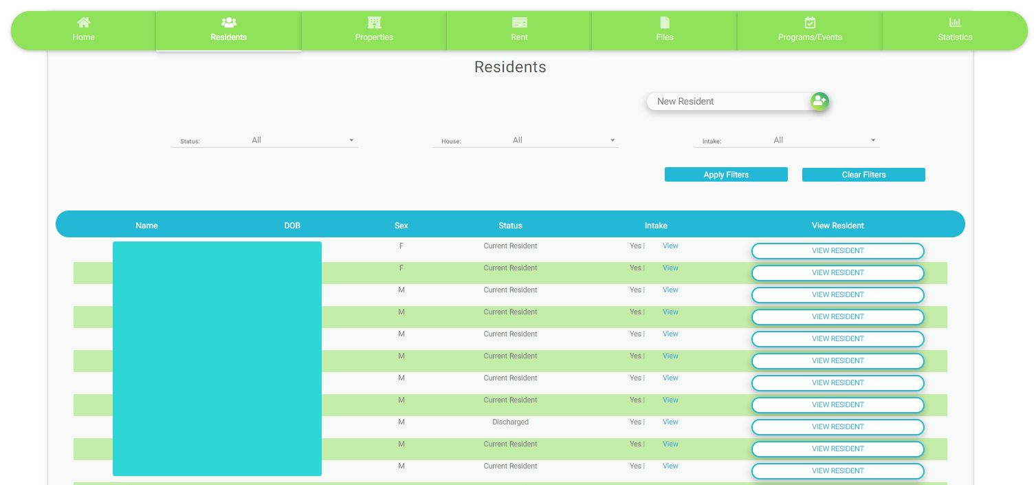 Recovery Housing Manager Web Application 