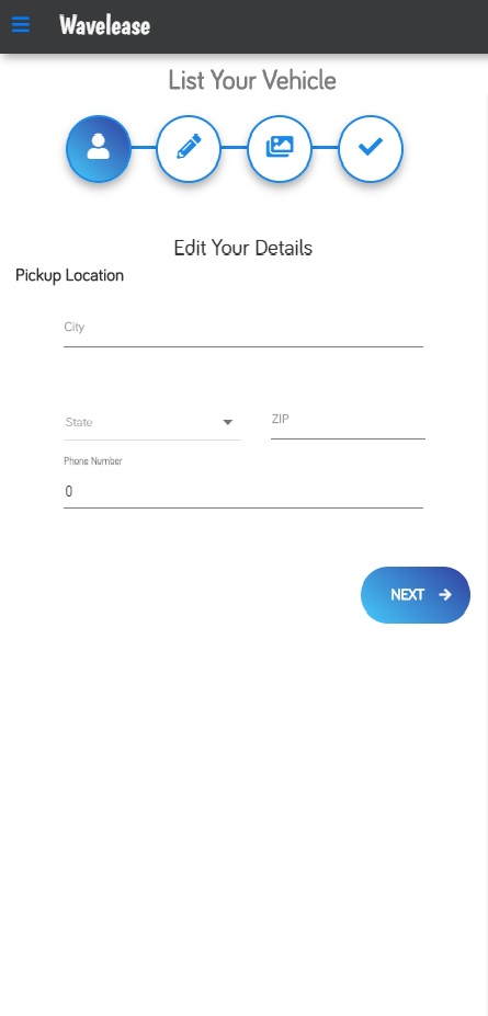 Vehicle rental mobile app 