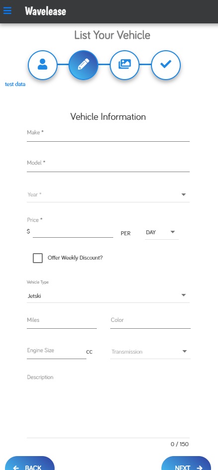 Vehicle rental mobile app 