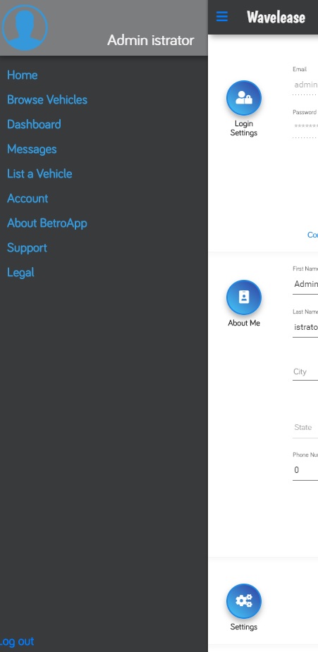 Vehicle rental mobile app 